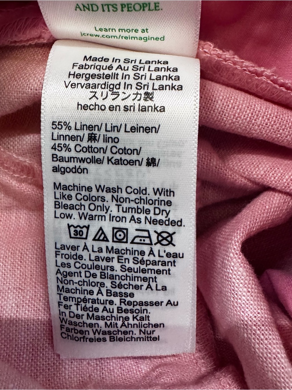 J Crew Factory NWT Linen Blend Sailor Ankle Pant Light Pink Womens Sz. 2 - Picture 9 of 9